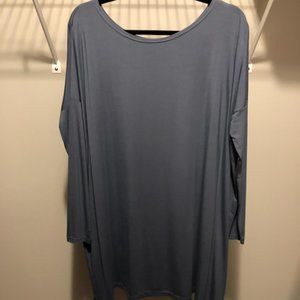 🎉SALE🎉 NWOT Dusty Blue Long Sleeve Piko Top